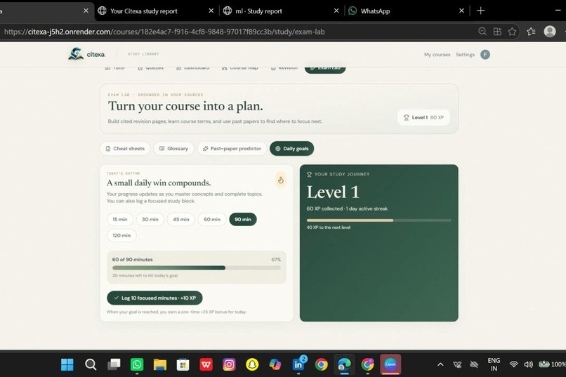 Citexa: Source-Grounded Adaptive Study Companion – screenshot 15