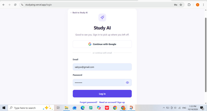 Study AI – screenshot 2