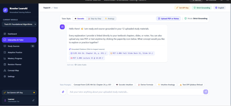 kravior-learnai – screenshot 2