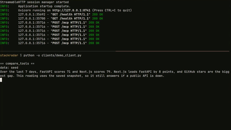 StackRadar MCP – screenshot 2