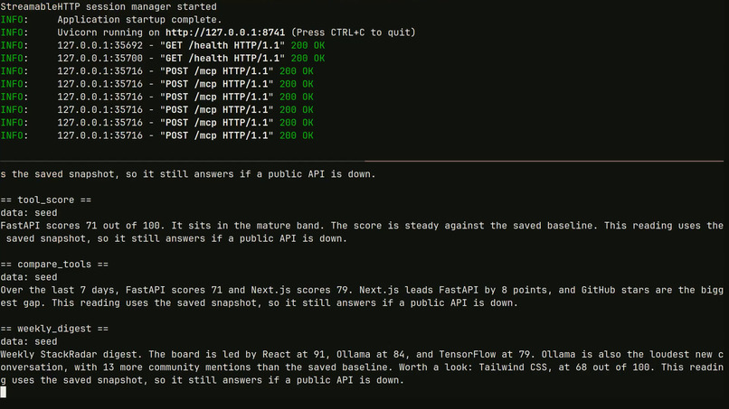 StackRadar MCP – screenshot 3