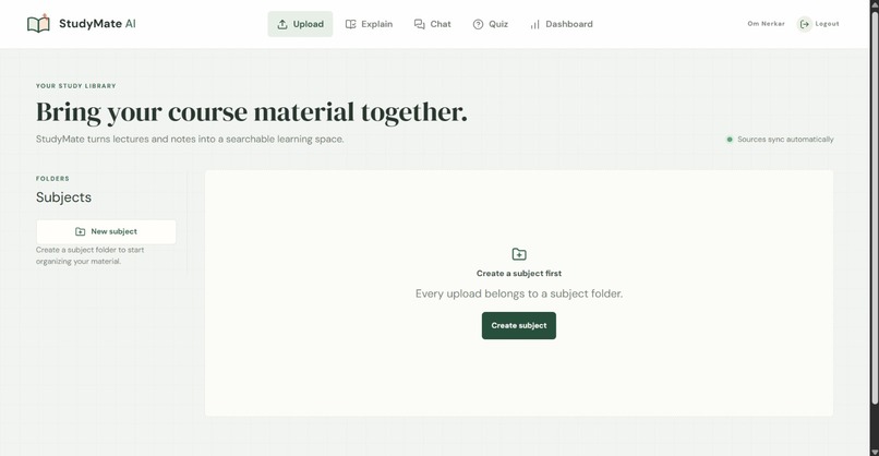 StudyMate AI: Your course, your pace, your personal tutor – screenshot 1