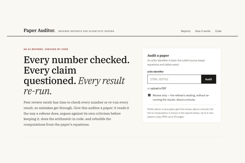 Paper Reproducibility Auditor – screenshot 2