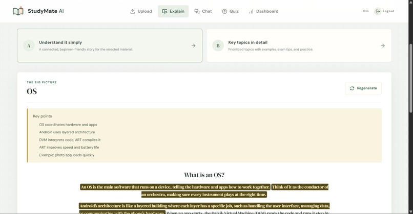 StudyMate AI: Your course, your pace, your personal tutor – screenshot 4