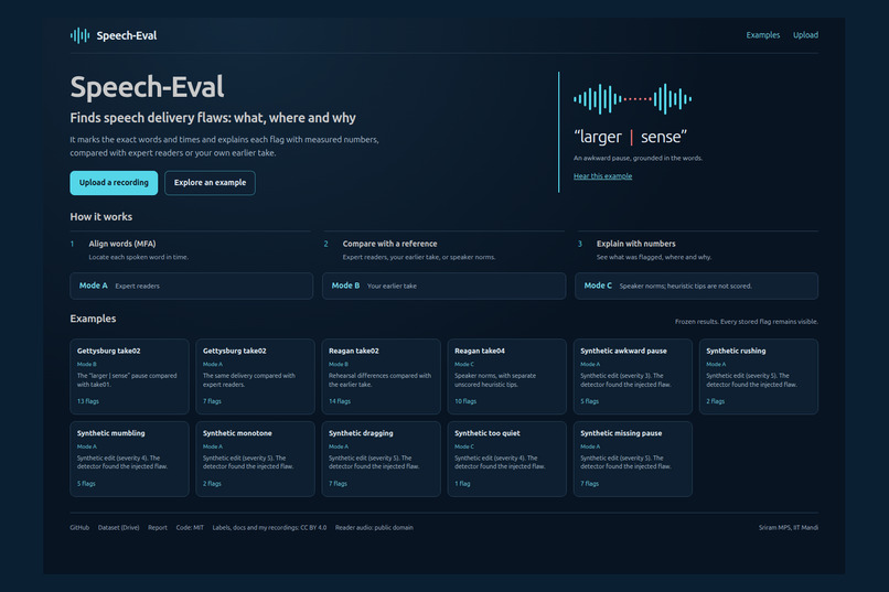 Speech Evaluation – screenshot 1