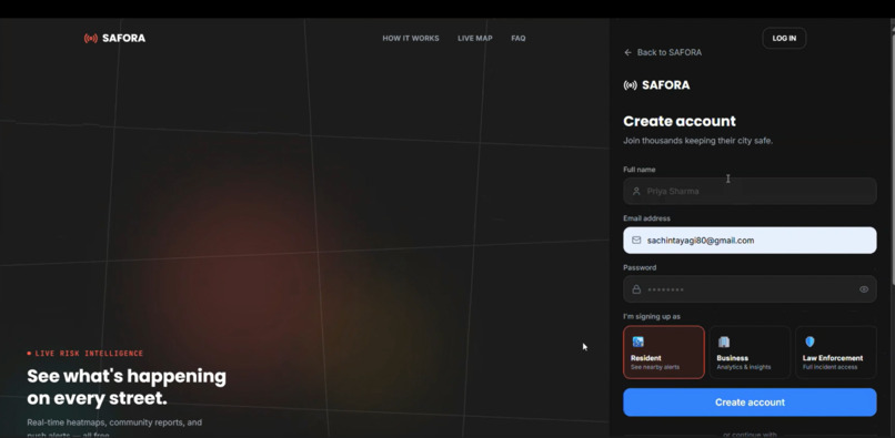 Safora: AI-Powered City Safety Platform – screenshot 13