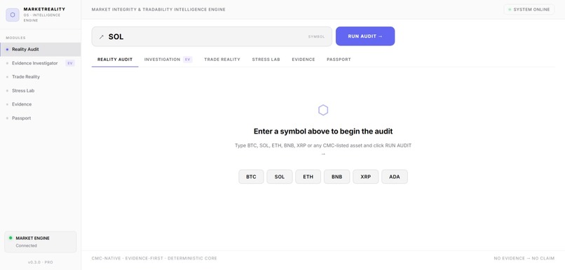 MarketReality OS – screenshot 1