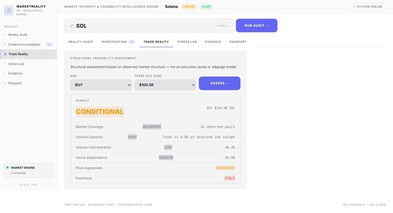 MarketReality OS – screenshot 2
