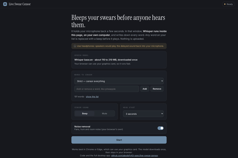 Live Swear Censor – screenshot 1