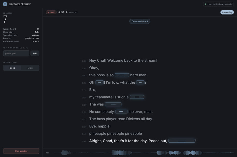 Live Swear Censor – screenshot 2