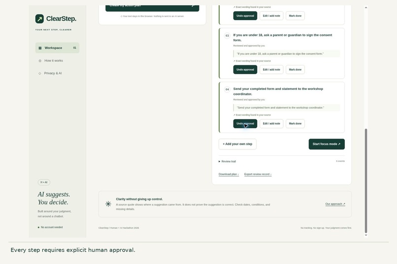 ClearStep: AI suggests. You decide. – screenshot 4