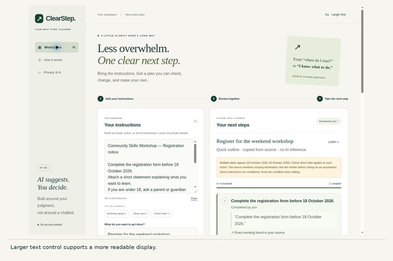 ClearStep: AI suggests. You decide. – screenshot 9