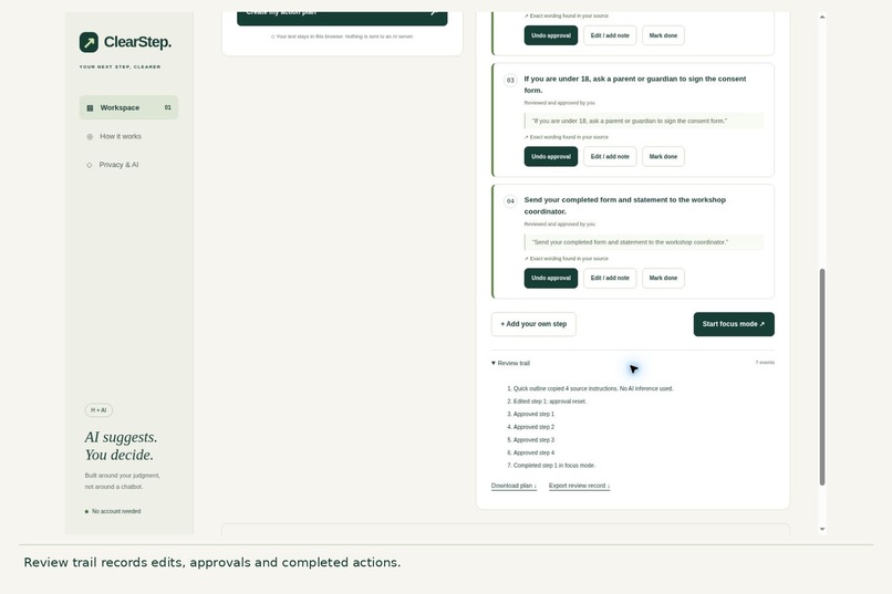ClearStep: AI suggests. You decide. – screenshot 14
