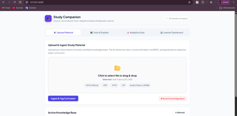StudyMentor: A Source-Grounded Adaptive Study Companion – screenshot 1