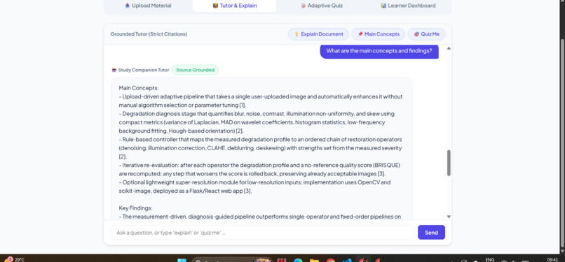 StudyMentor: A Source-Grounded Adaptive Study Companion – screenshot 4