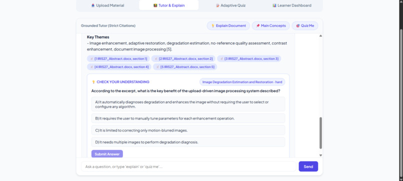 StudyMentor: A Source-Grounded Adaptive Study Companion – screenshot 5