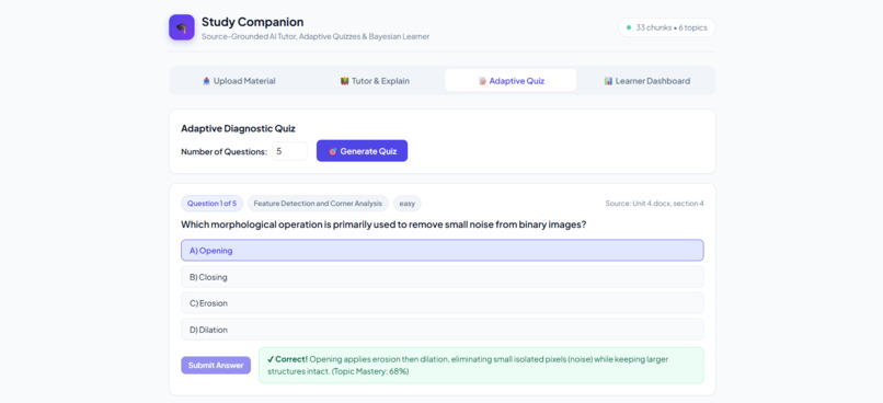 StudyMentor: A Source-Grounded Adaptive Study Companion – screenshot 6