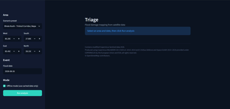 Triage: Flood Damage Mapping from Space – screenshot 1