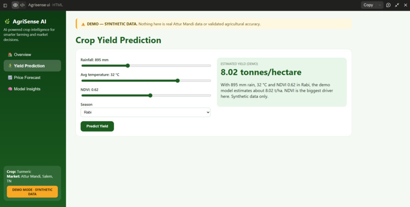 AgriSense AI: Turmeric Yield & Price Forecasting – screenshot 2