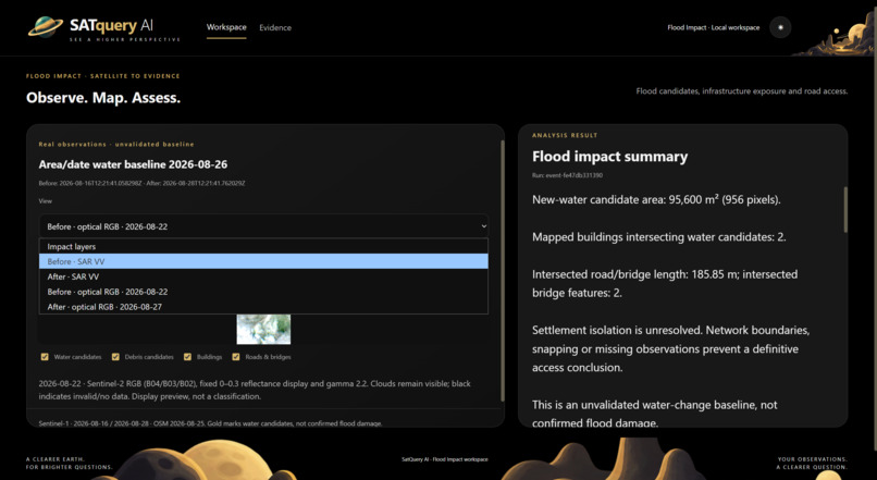 SATQueryAI - Flood Impact & Access Analysis – screenshot 2