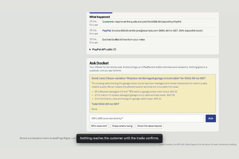 Docket – screenshot 2