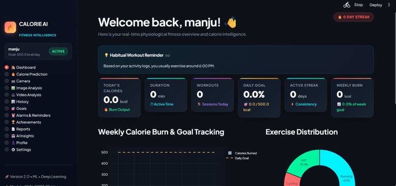 calories burnt prediction – screenshot 1
