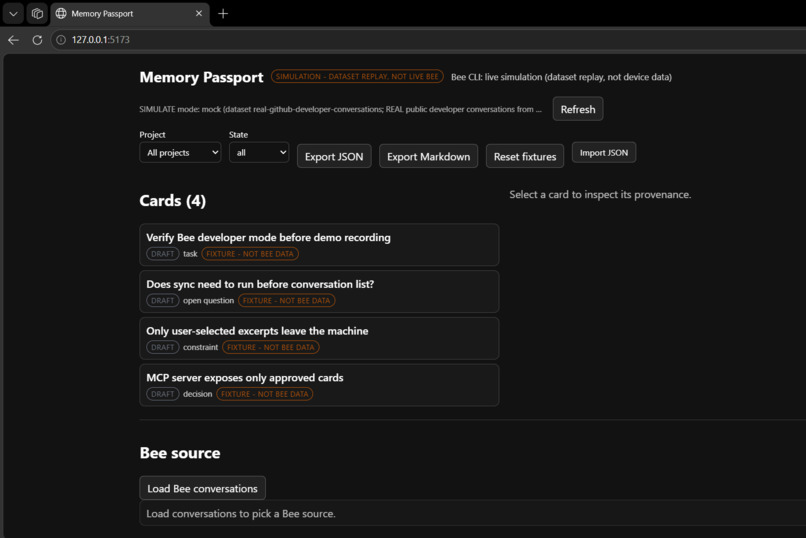 Memory Passport for Developers – screenshot 1