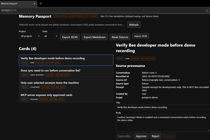 Memory Passport for Developers – screenshot 3