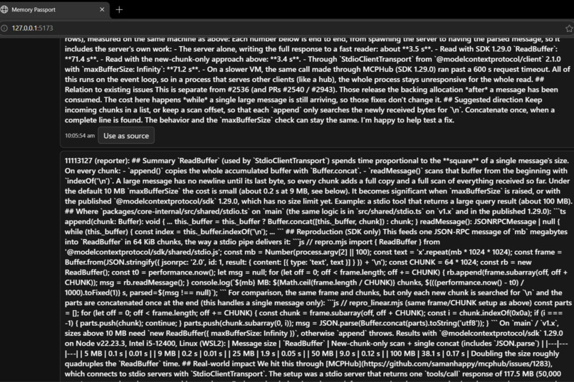 Memory Passport for Developers – screenshot 9