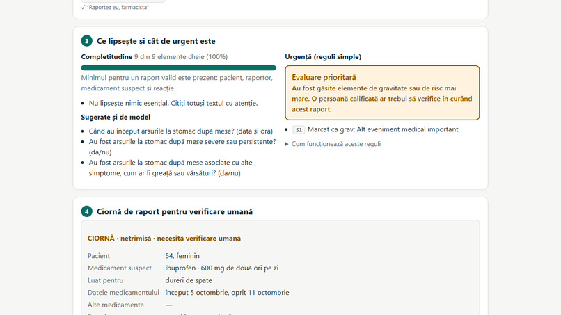 SafeSignal – Multilingual Side-Effect Reporting with Apertus – screenshot 2