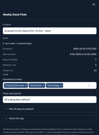 Equities Filter – screenshot 1
