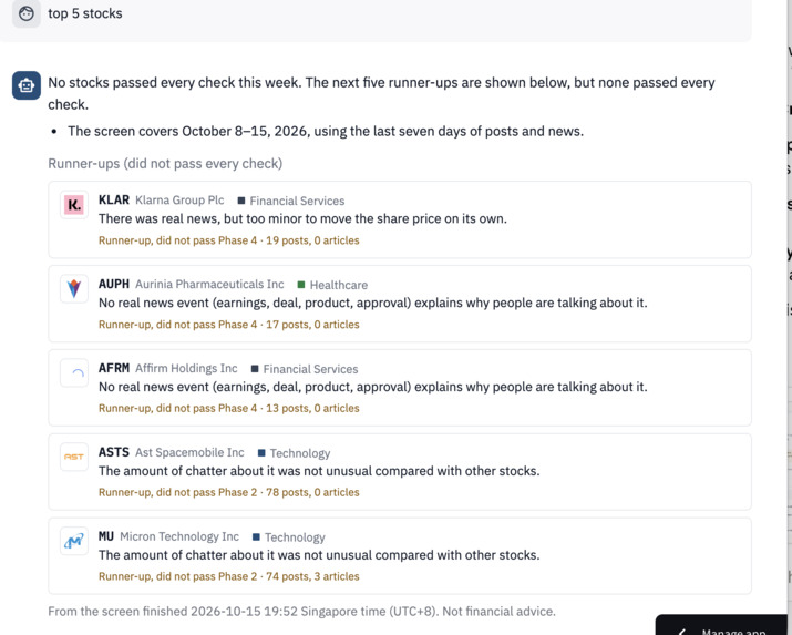 Equities Filter – screenshot 3