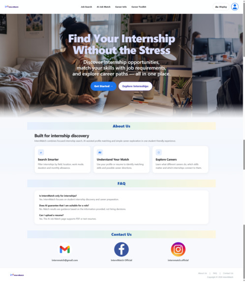 InternMatch – screenshot 2