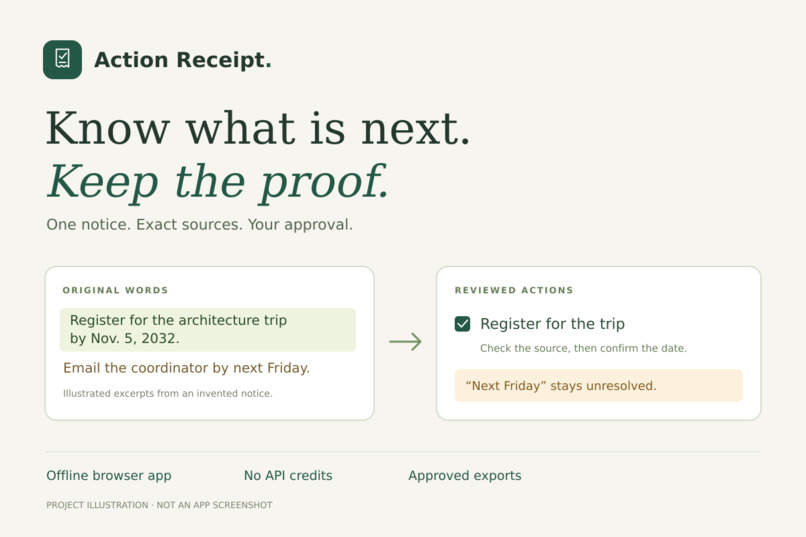 Action Receipt – screenshot 1