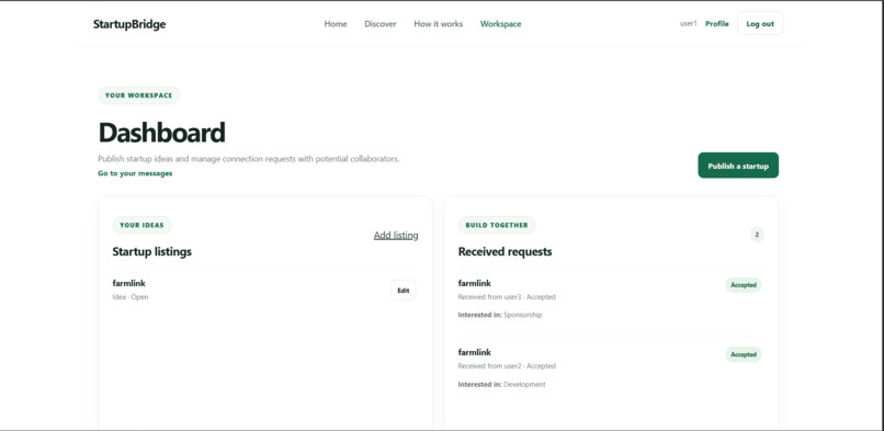 Startupbridge – screenshot 1