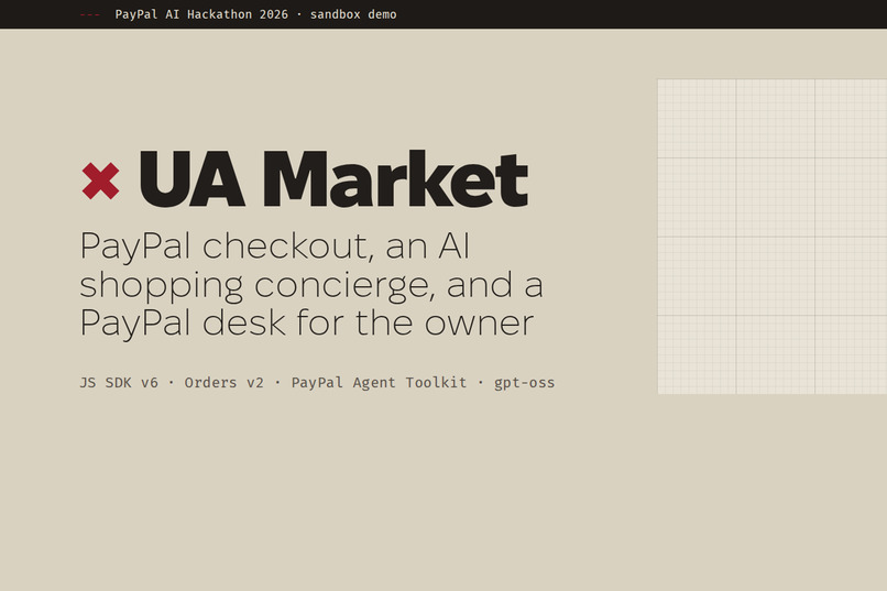 UA Market: AI concierge + PayPal checkout – screenshot 1