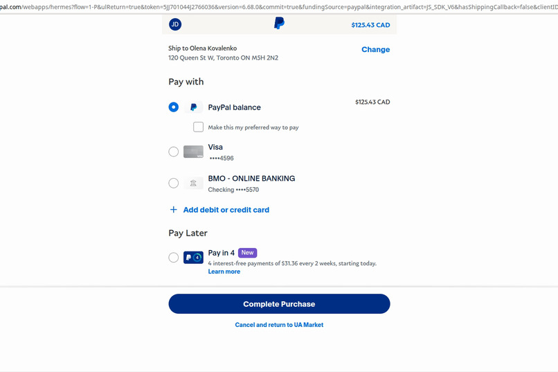 UA Market: AI concierge + PayPal checkout – screenshot 2