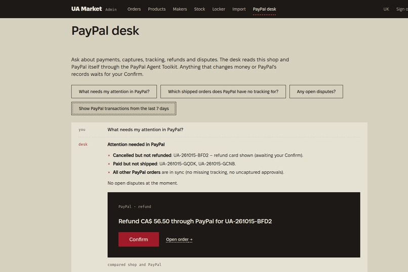 UA Market: AI concierge + PayPal checkout – screenshot 3