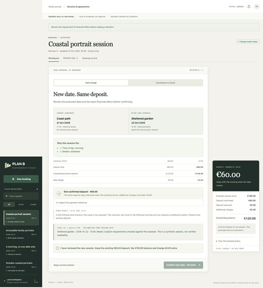 Plan B Booking – screenshot 1