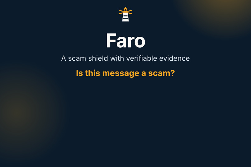 Faro — Scam Shield with Verifiable Evidence – screenshot 1