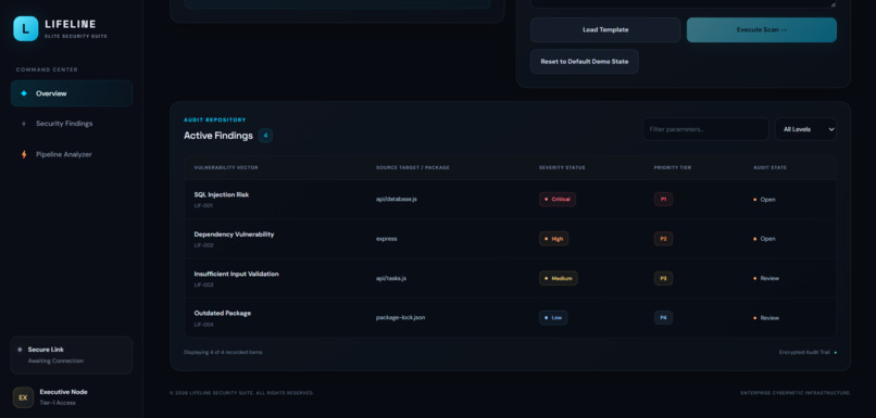 LIFELINE — AI-Powered Security Verification Engine – screenshot 2