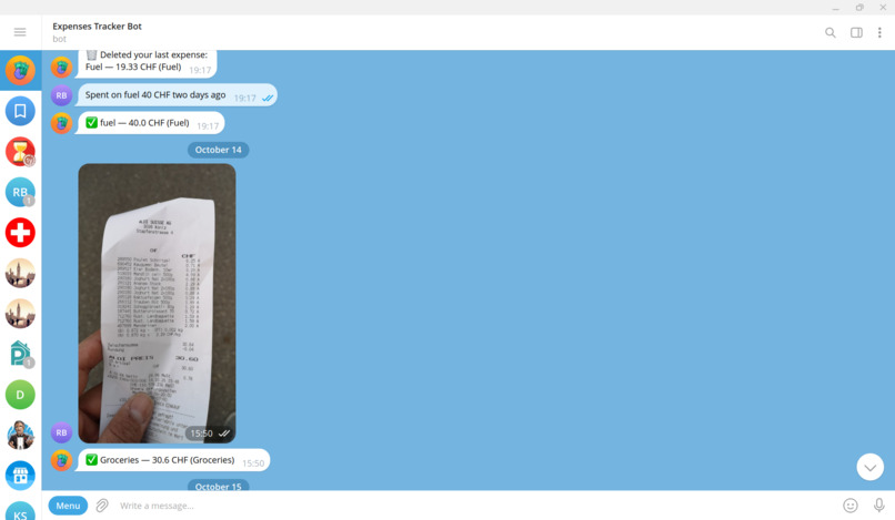 Expenses Tracker Bot – screenshot 2