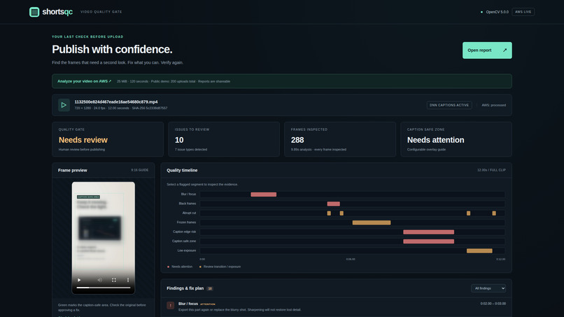 Shorts QC – screenshot 1