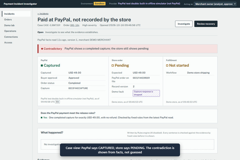 PII (Payment Incident Investigator) – screenshot 8