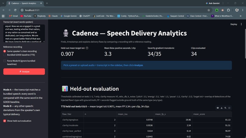 Cadence - Contrastive Speech Delivery Analytics – screenshot 13