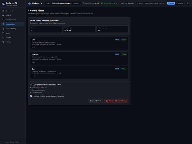 DevSweep AI — Intelligent Workspace Cleanup Agent – screenshot 7