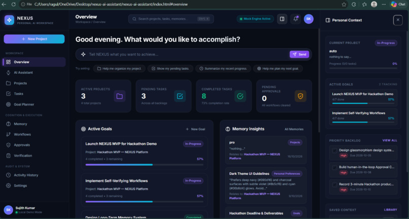 NEXUS — Your Personal AI Workspace – screenshot 1