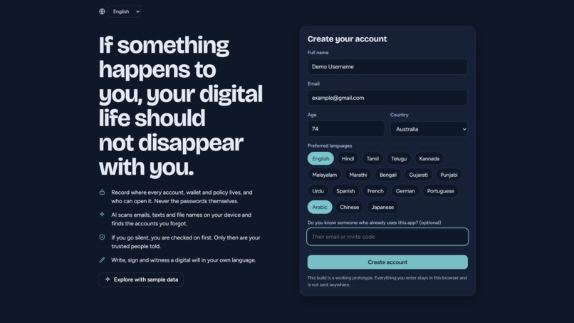 Digital Will Assistant – screenshot 1