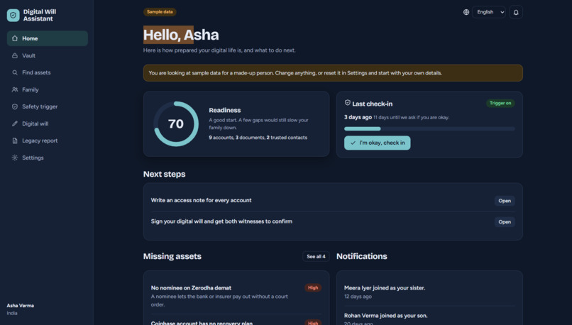 Digital Will Assistant – screenshot 2