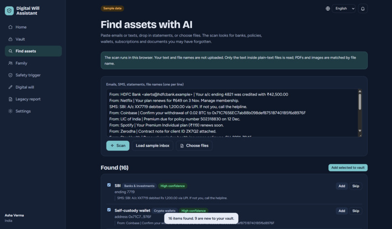 Digital Will Assistant – screenshot 4
